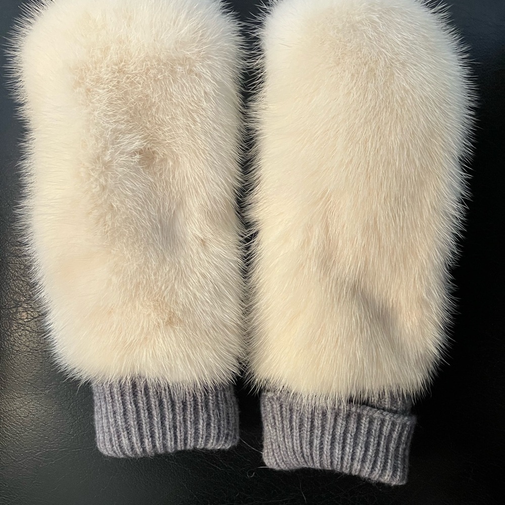 Real Mink Fur Mittens
